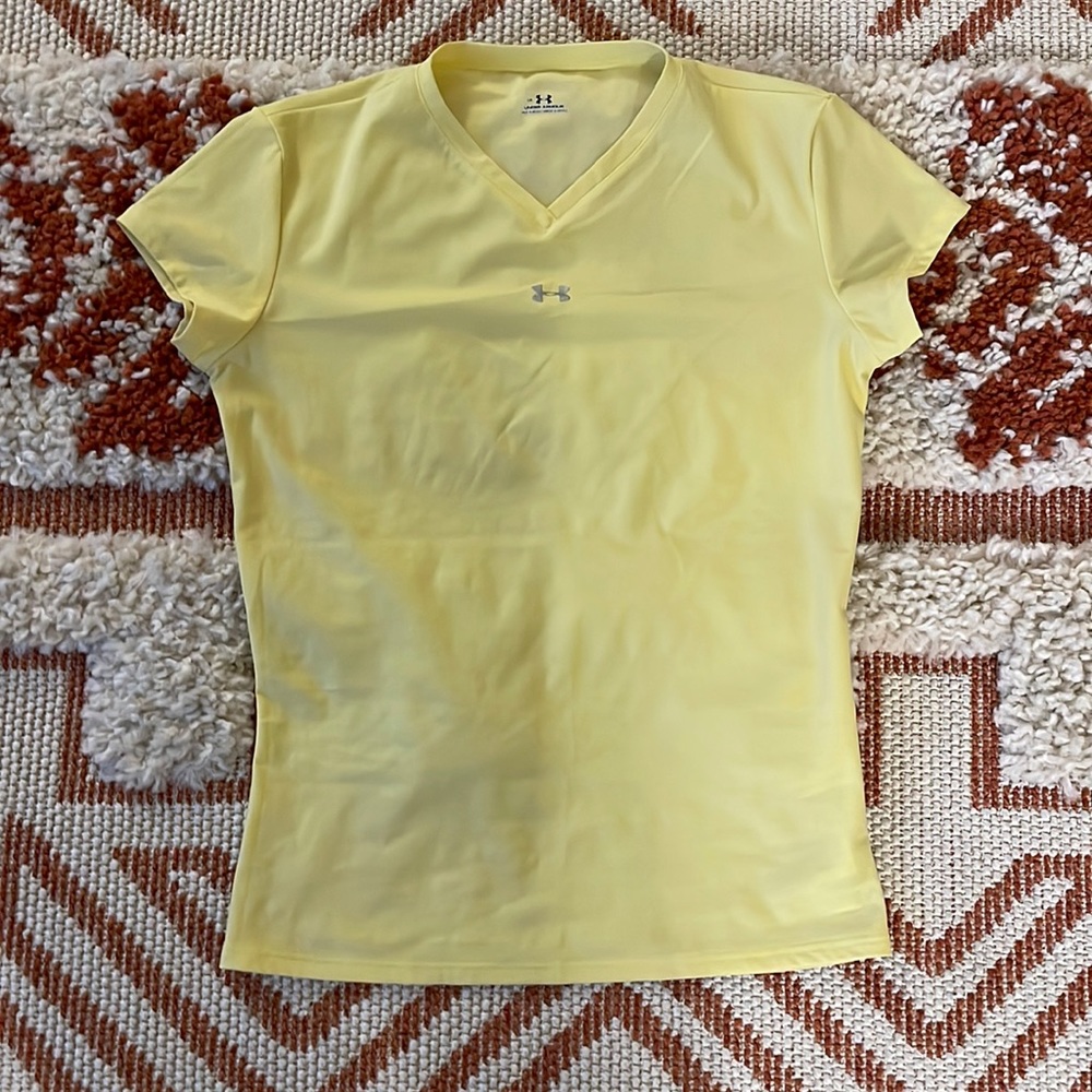 Under Armour V-neck Yellow Athletic Tee